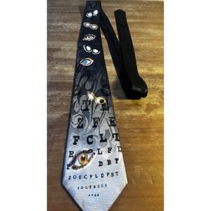 Steven Harris Eye Chart Men's Optometrist Doctor Glasses Medical Black Necktie